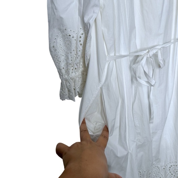 Ulla Johnson Narcisa Midi Dress Pristine White 100% Cotton Eyelet Lace Size 2 - Picture 14 of 16
